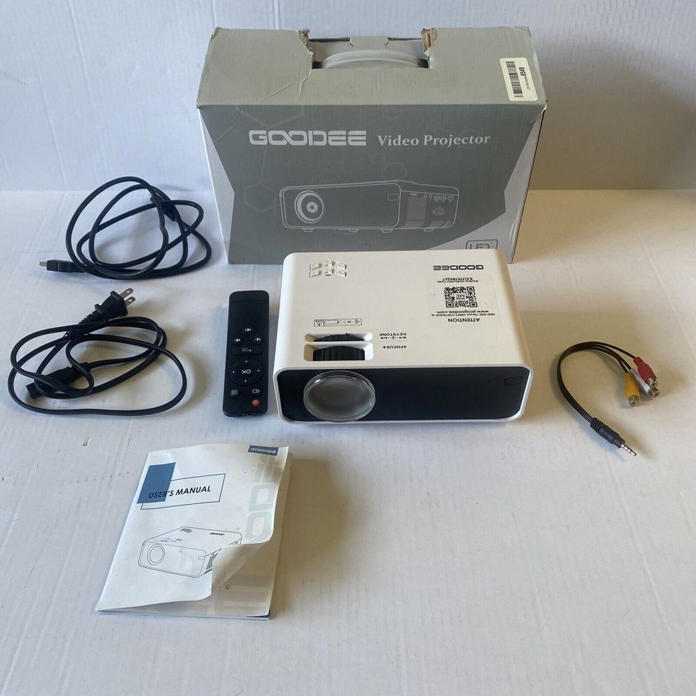 GooDee‎ Movie Projector W80 HDMI/VGA/AV  56W 50/60HZ Remote And Cables Included
